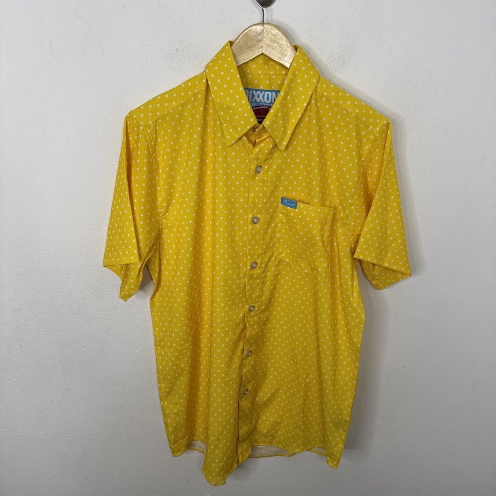 Dixxon Flannel Co Shirt Men S Yellow The Milton Button Short Sleeve Polka